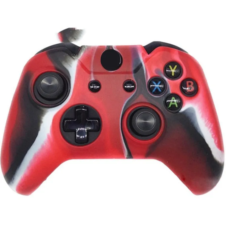 Xbox One controller with a soft, transparent silicone protective case in various colour options.