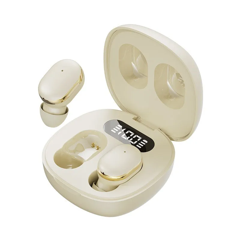Wireless Bluetooth in-ear headset with digital display screen in black colour