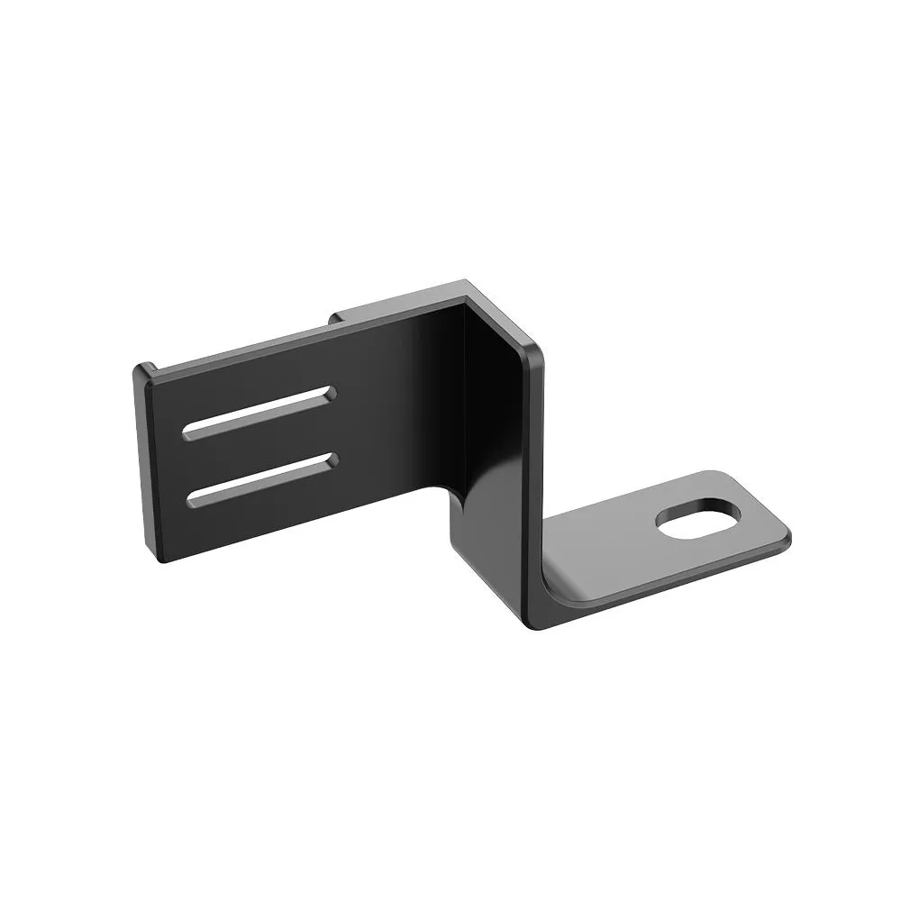 Black aluminium household microphone expansion bracket with bottom 1/4 hole for tripod or selfie stick connection