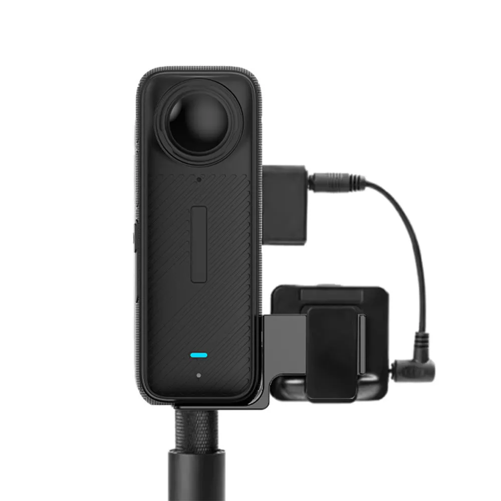 Black aluminium household microphone expansion bracket with bottom 1/4 hole for tripod or selfie stick connection