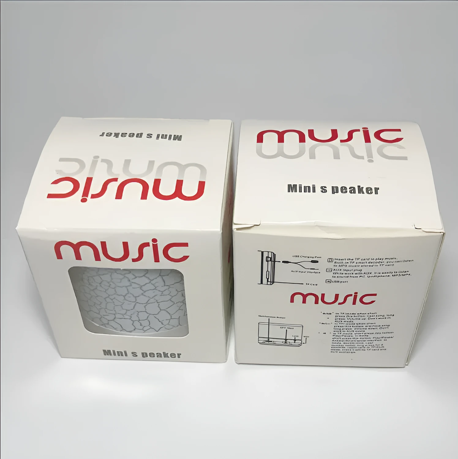 A9 Mini Cracked Bluetooth speaker in white with cracked-effect finish and LED lights