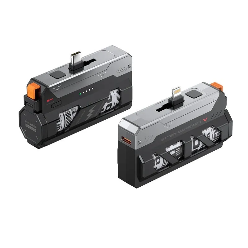 Capsule power bank with hanging buckle, 25000mAh fast charge, available in Type-C and Lightning