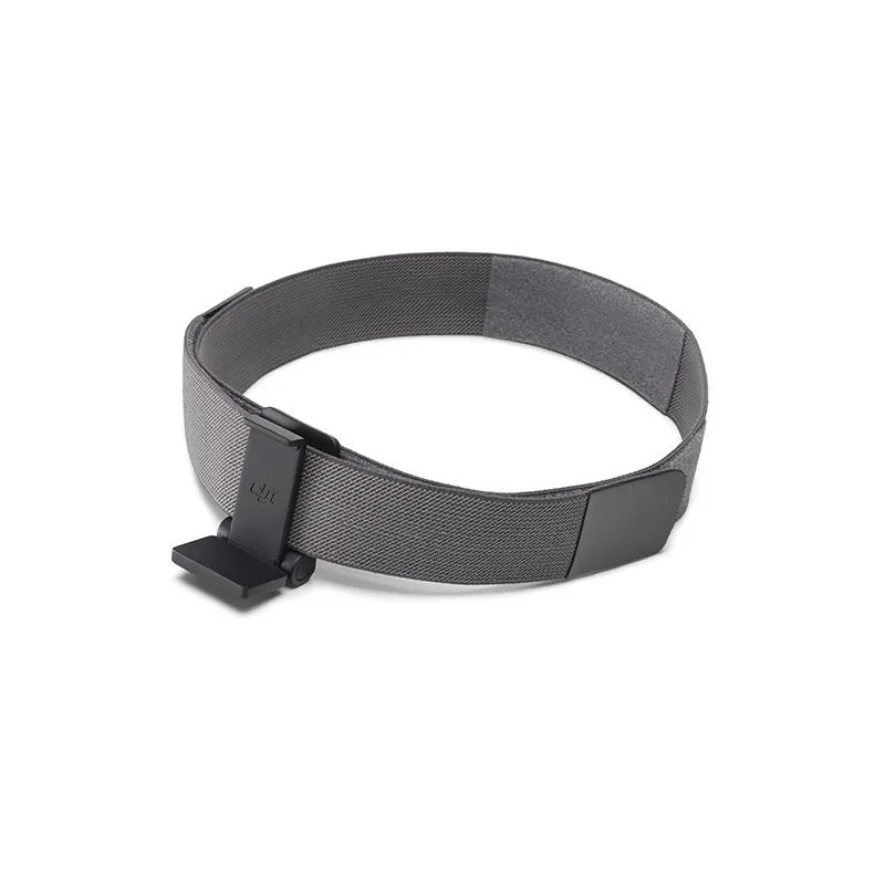DJI Osmo Action 2 magnetic suction headband with polyester strap and plastic mount on a white background