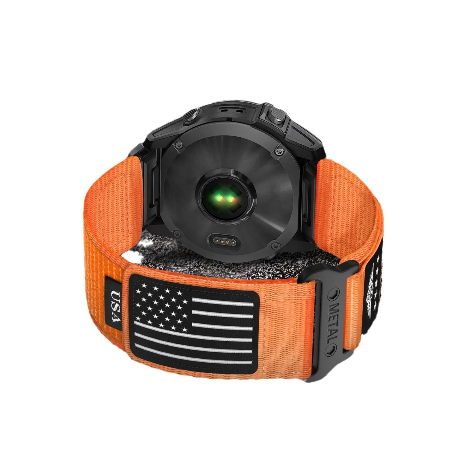 Nylon magic tape watch strap in Army Green with Velcro closure, 22mm width, for Samsung smartwatch