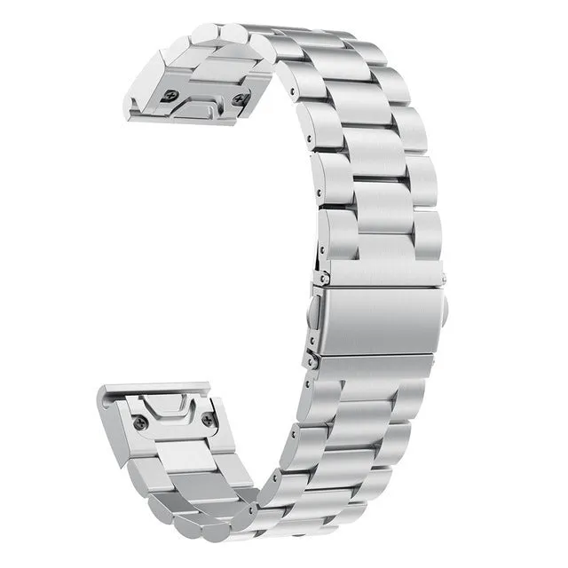 Quick release metal watch strap for Jiaming in silver 22mm width