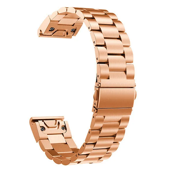 Quick release metal watch strap for Jiaming in silver 22mm width