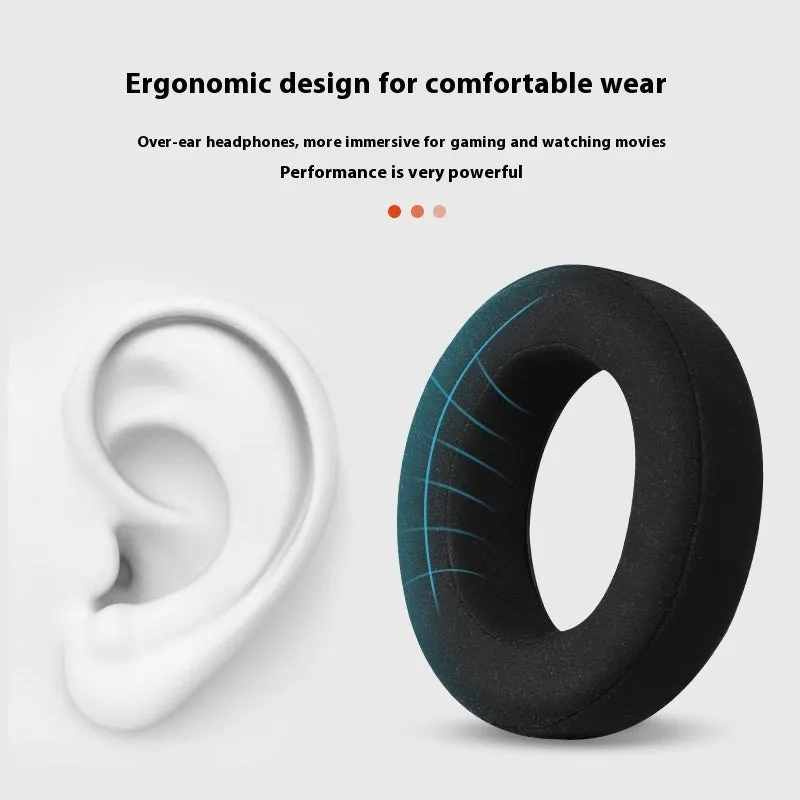 Genuine leather ear pad cover for Focal Clear Mg Pro headphones in black with single buckle design