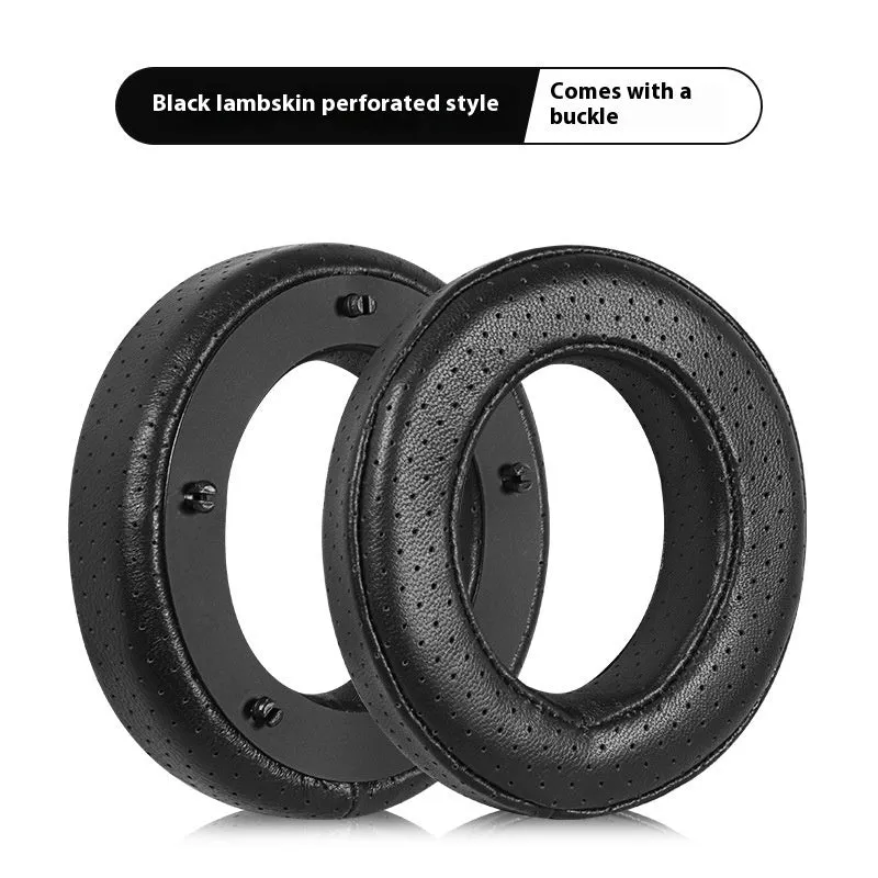 Genuine leather ear pad cover for Focal Clear Mg Pro headphones in black with single buckle design