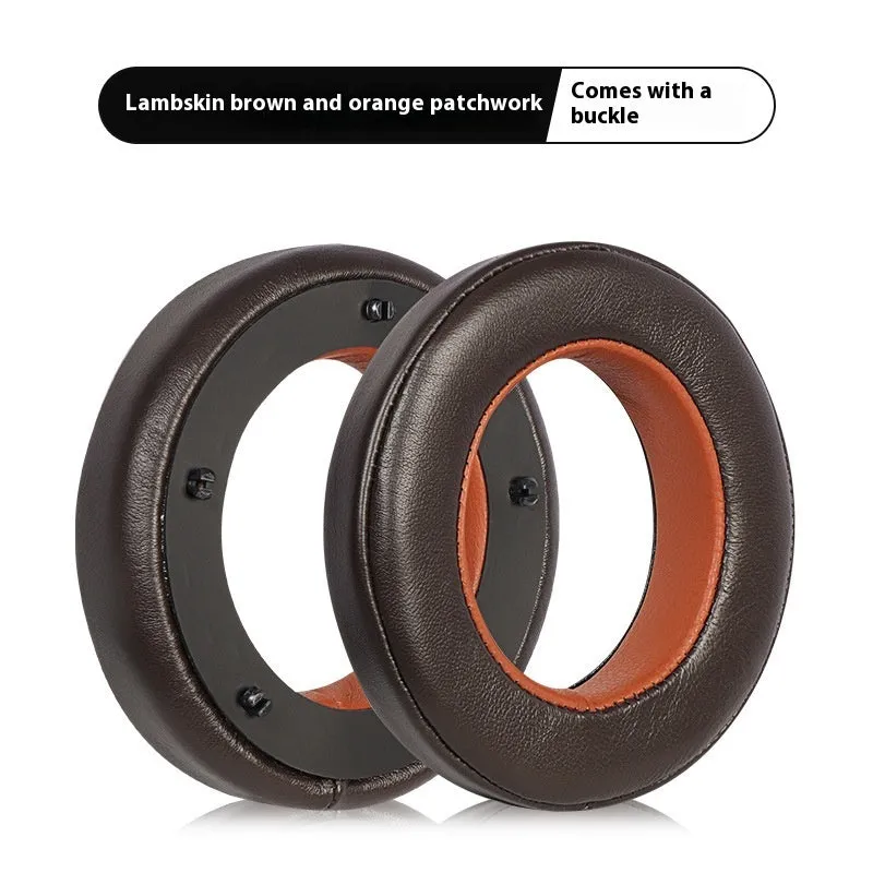 Genuine leather ear pad cover for Focal Clear Mg Pro headphones in black with single buckle design