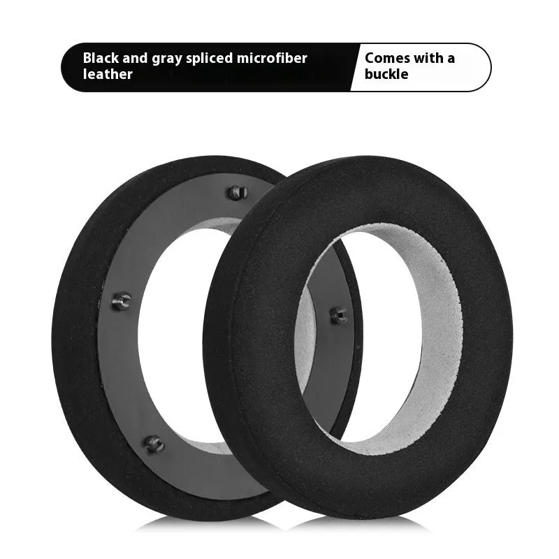Genuine leather ear pad cover for Focal Clear Mg Pro headphones in black with single buckle design