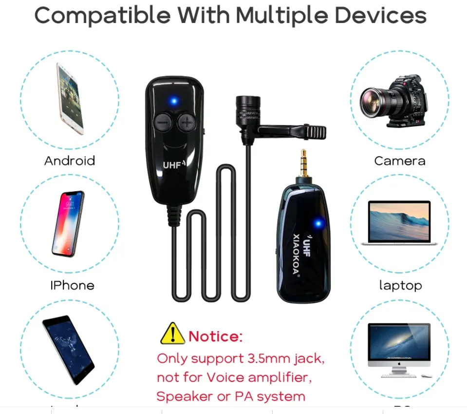Black mobile phone lavalier microphone with 3.5mm plug for smartphone audio recording