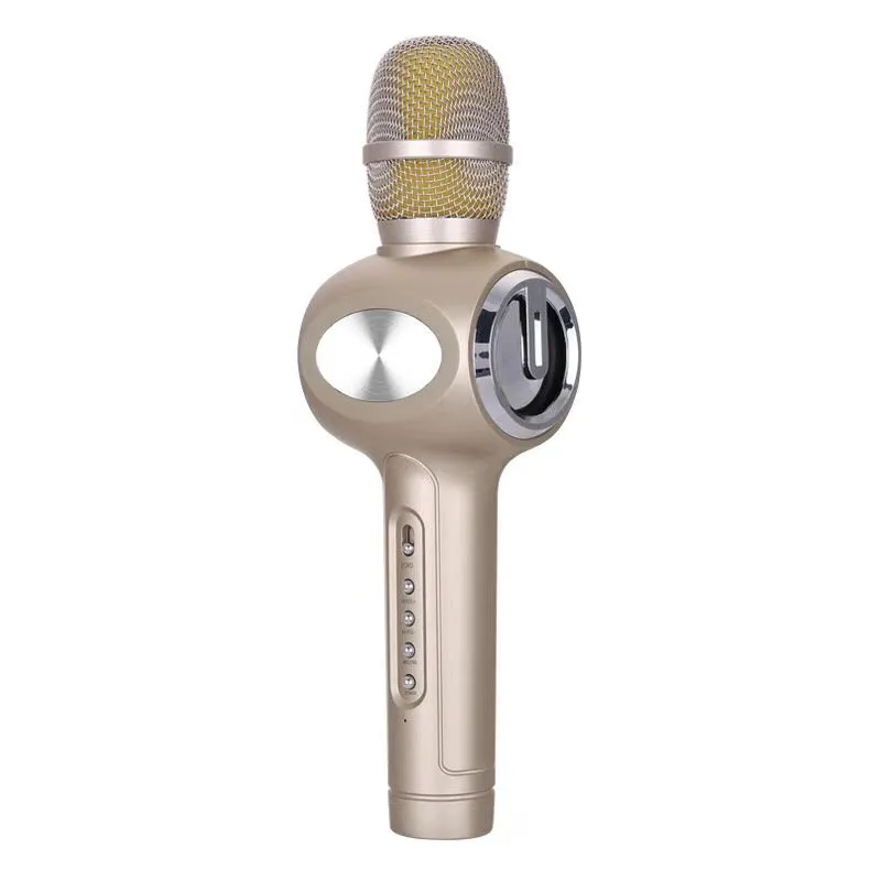 Yaerjia E108 mobile microphone in black, gold, or pink colours with capacitive pickup and echo effects