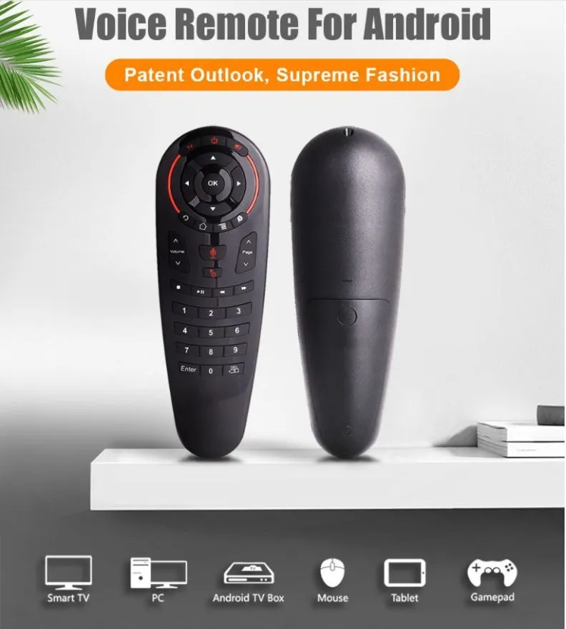 G30 AIR MOUSE wireless keyboard remote control with nano receiver on a table