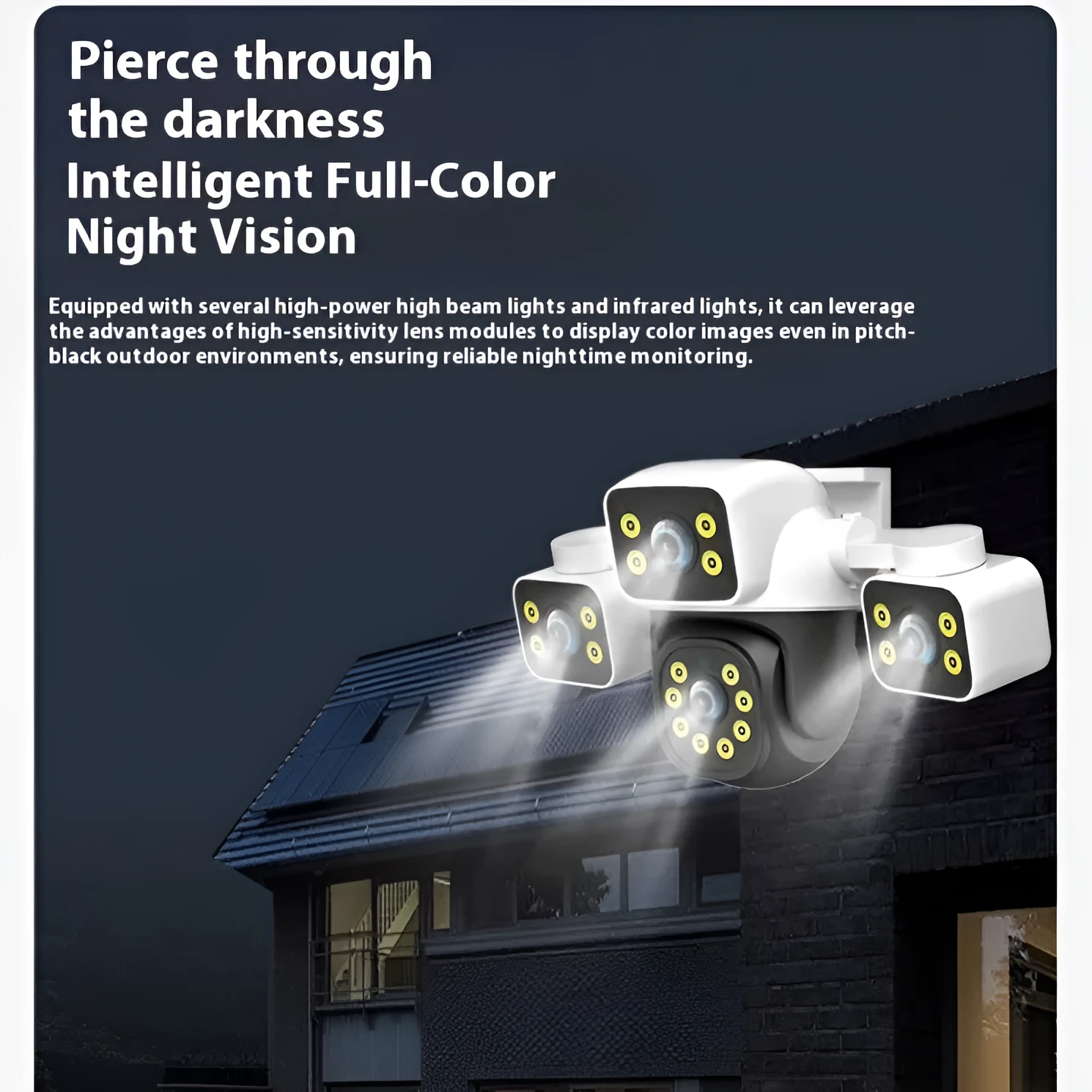 Outdoor Three-lens Surveillance Camera Wireless Wifi 6MP Security Camera Plastic Body AC110-220V for Home Monitoring British Standard Available