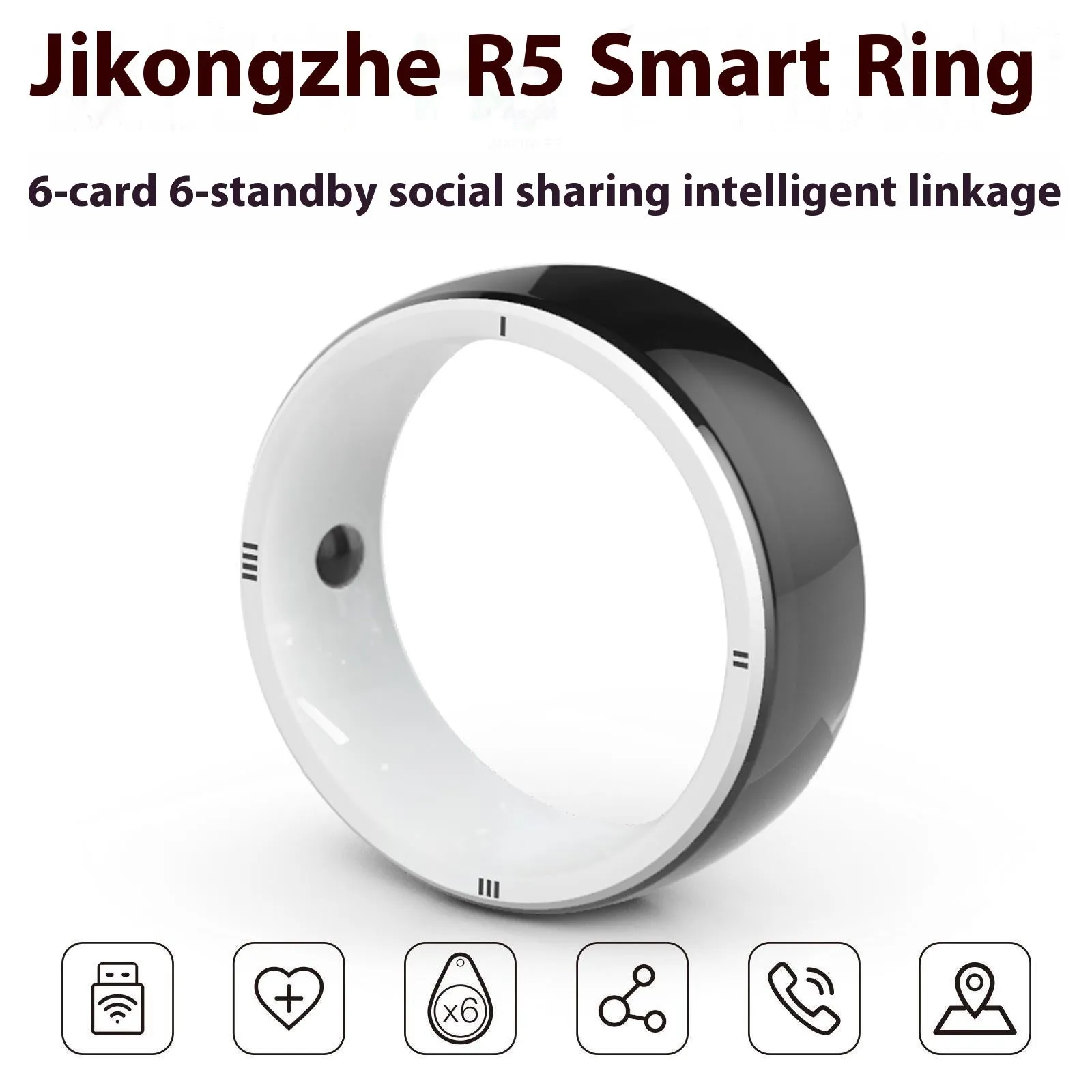 R5 smart ring watch with round screen Bluetooth blood pressure detection in hand