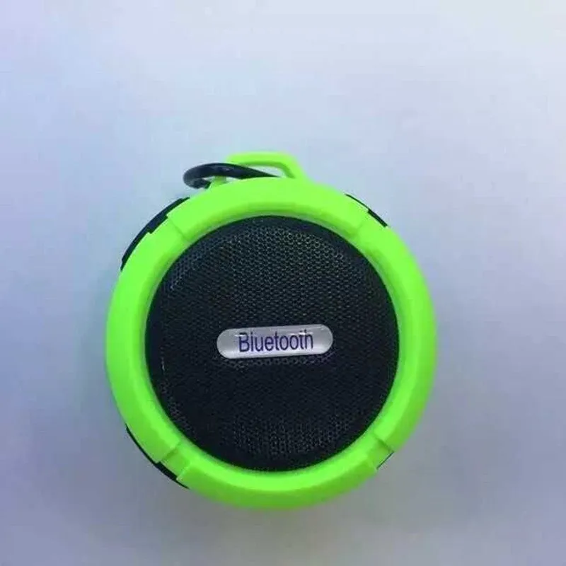 C6 waterproof Bluetooth portable speaker in multiple colours with bag clip attachment