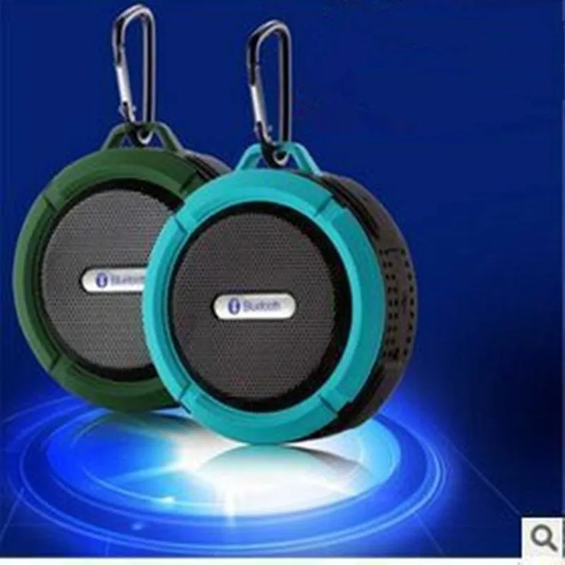 C6 waterproof Bluetooth portable speaker in multiple colours with bag clip attachment