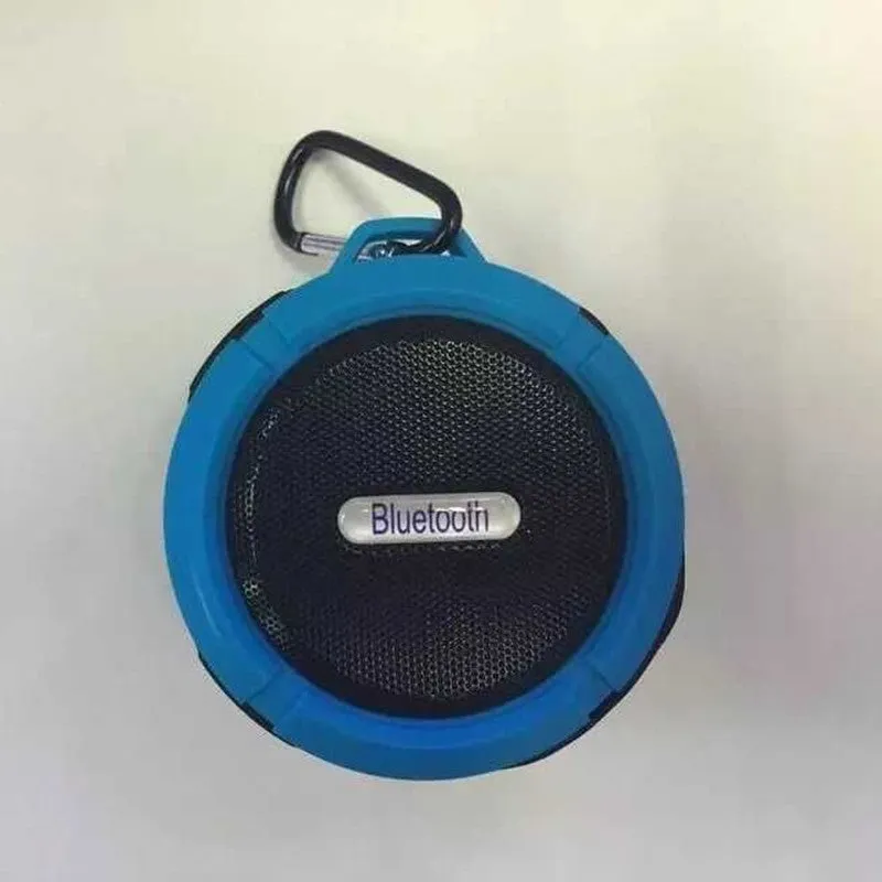 C6 waterproof Bluetooth portable speaker in multiple colours with bag clip attachment