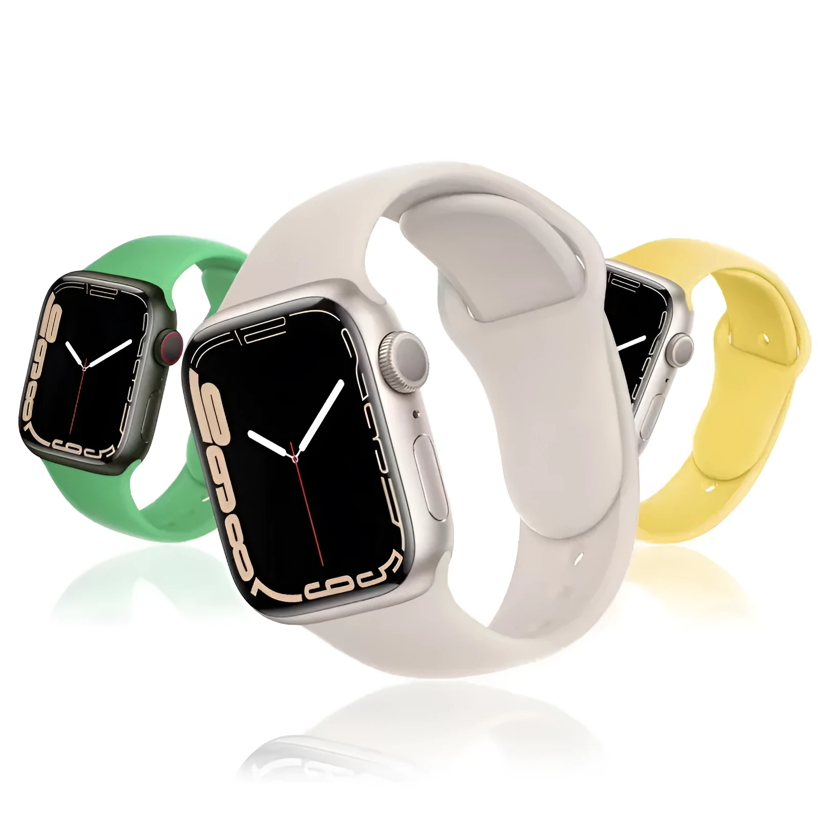 Silicone strap for Apple Watch 1-9 SE, in light peach pink, with buckle, for 38/40/41mm case
