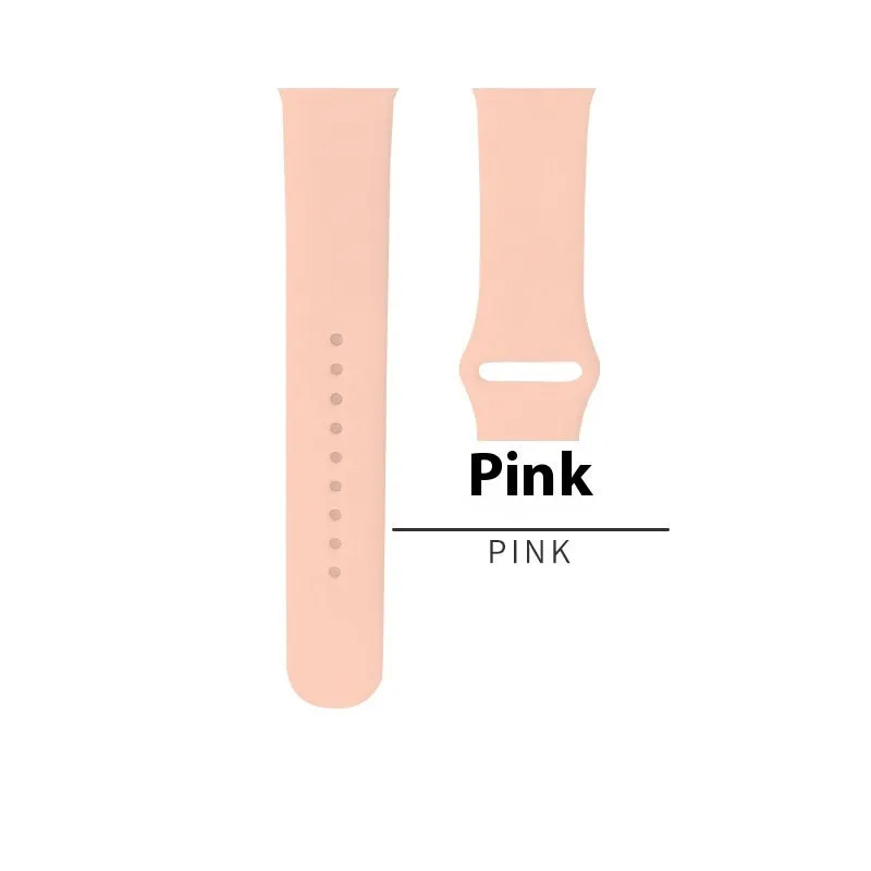 Silicone strap for Apple Watch 1-9 SE, in light peach pink, with buckle, for 38/40/41mm case