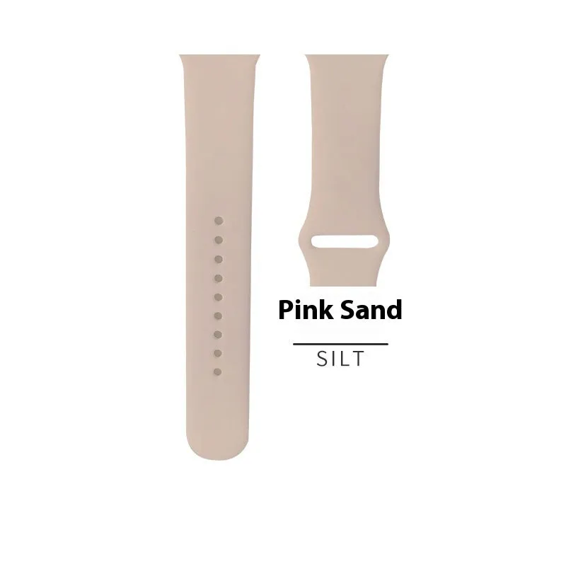 Silicone strap for Apple Watch 1-9 SE, in light peach pink, with buckle, for 38/40/41mm case