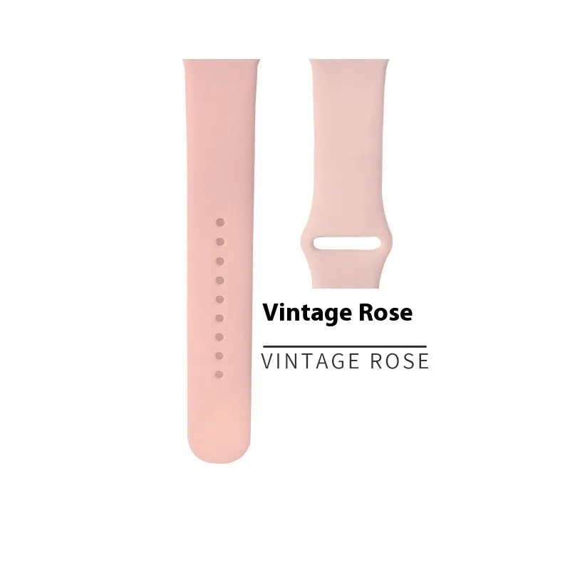 Silicone strap for Apple Watch 1-9 SE, in light peach pink, with buckle, for 38/40/41mm case