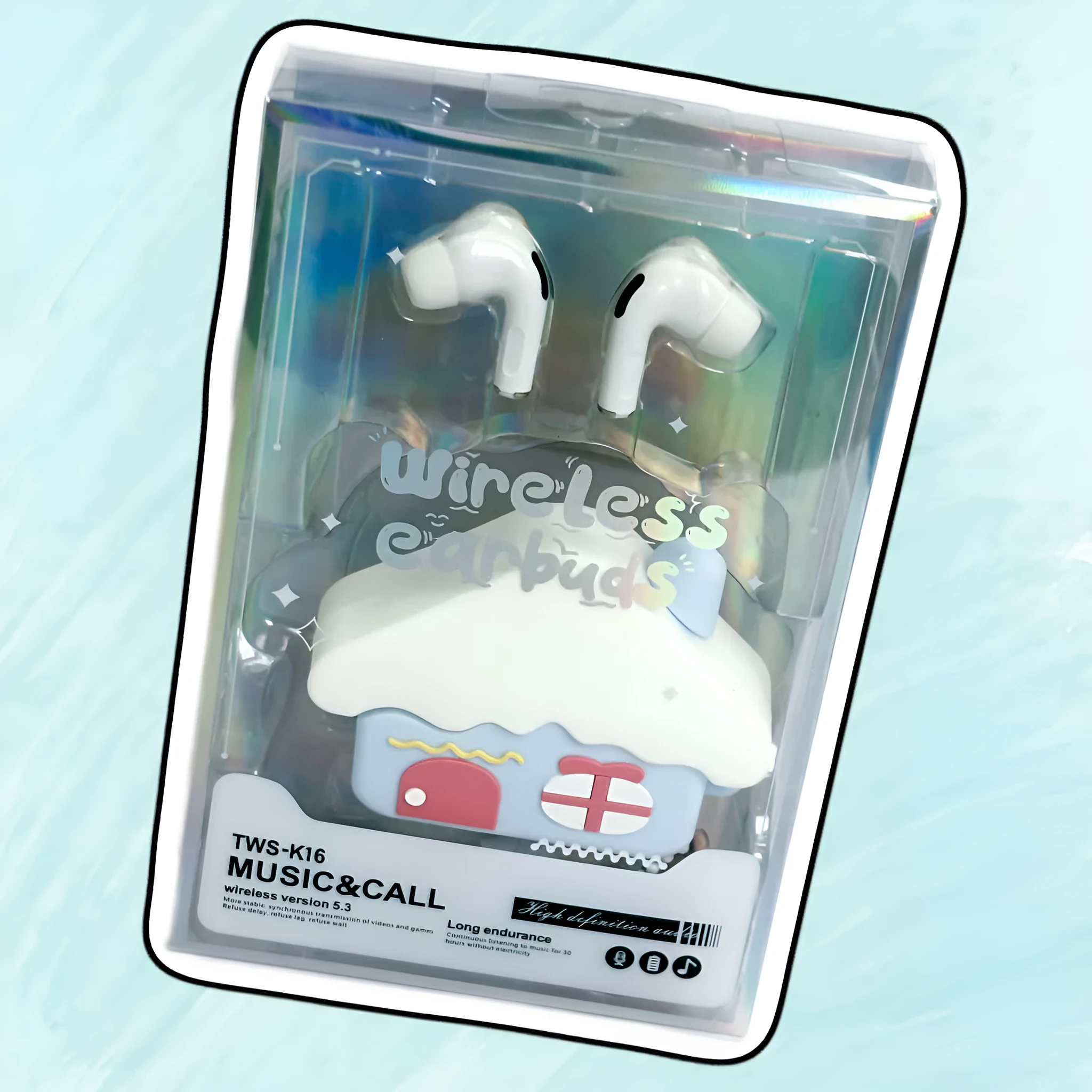 Cartoon doll silicone protective cover for wireless earbuds in Small House style, PC ABS material
