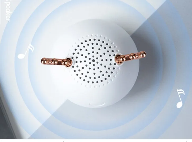 Compact Bluetooth wireless speaker with USB port, available in green, pink or white colours