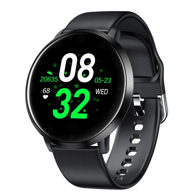 Black ultra-thin smart health bracelet with 45mm zinc alloy case and 1.3-inch screen on a silicone strap.
