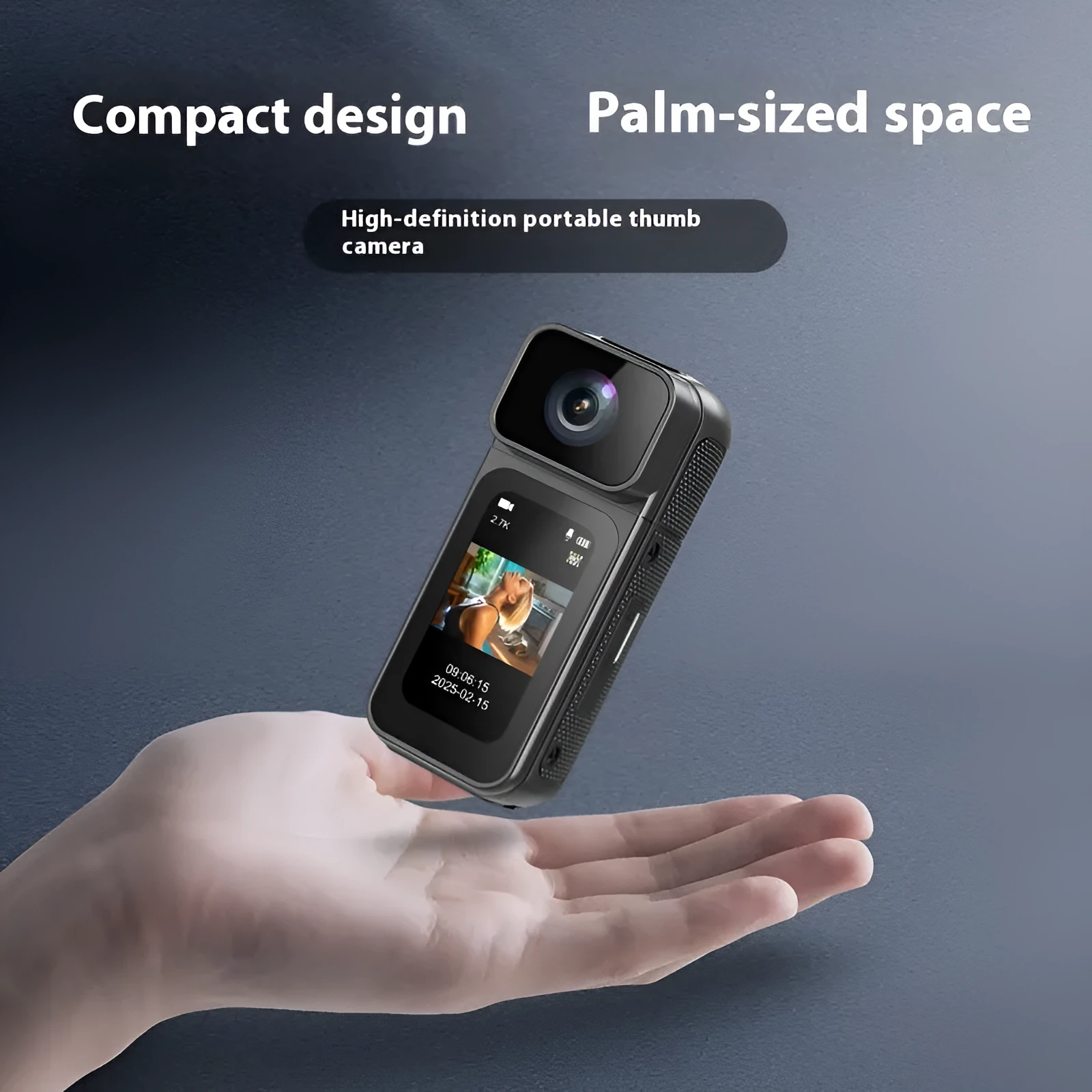 S80 HD sports camera in black, showing compact size and lens on white background
