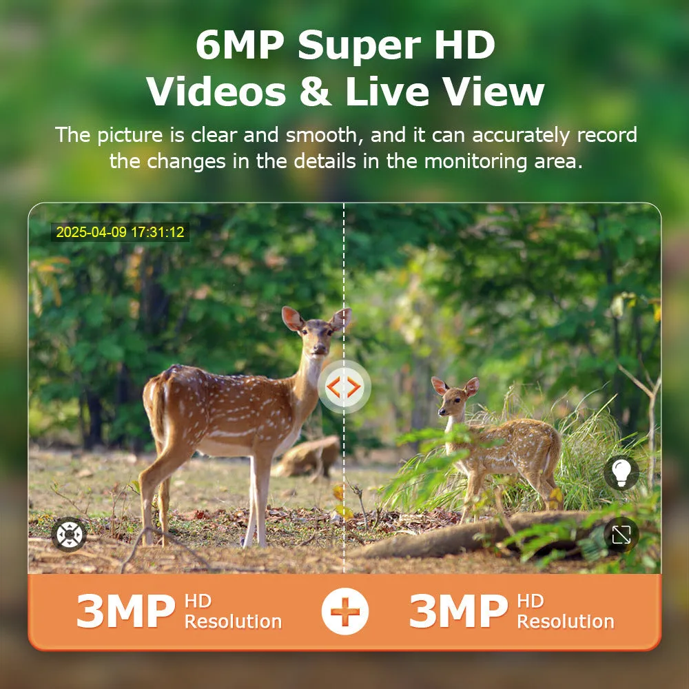 4G solar camouflage camera with 6MP HD night vision and IP66 waterproof housing mounted outdoors