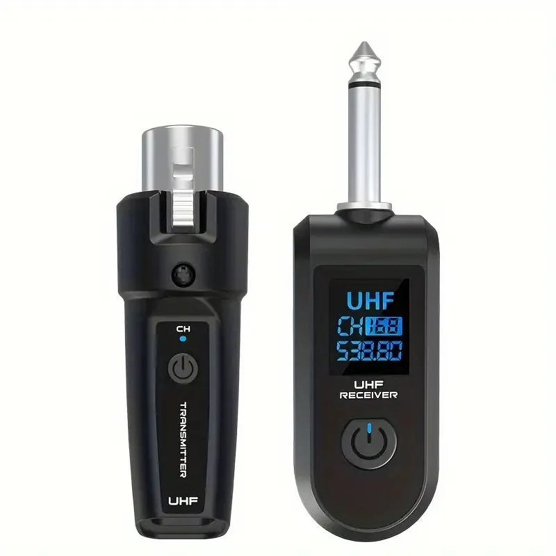 Wireless grenade moving coil microphone with 6.35mm guitar port option for wired conversion