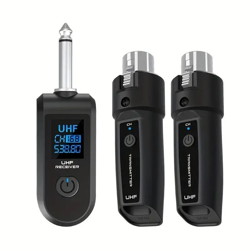 Wireless grenade moving coil microphone with 6.35mm guitar port option for wired conversion