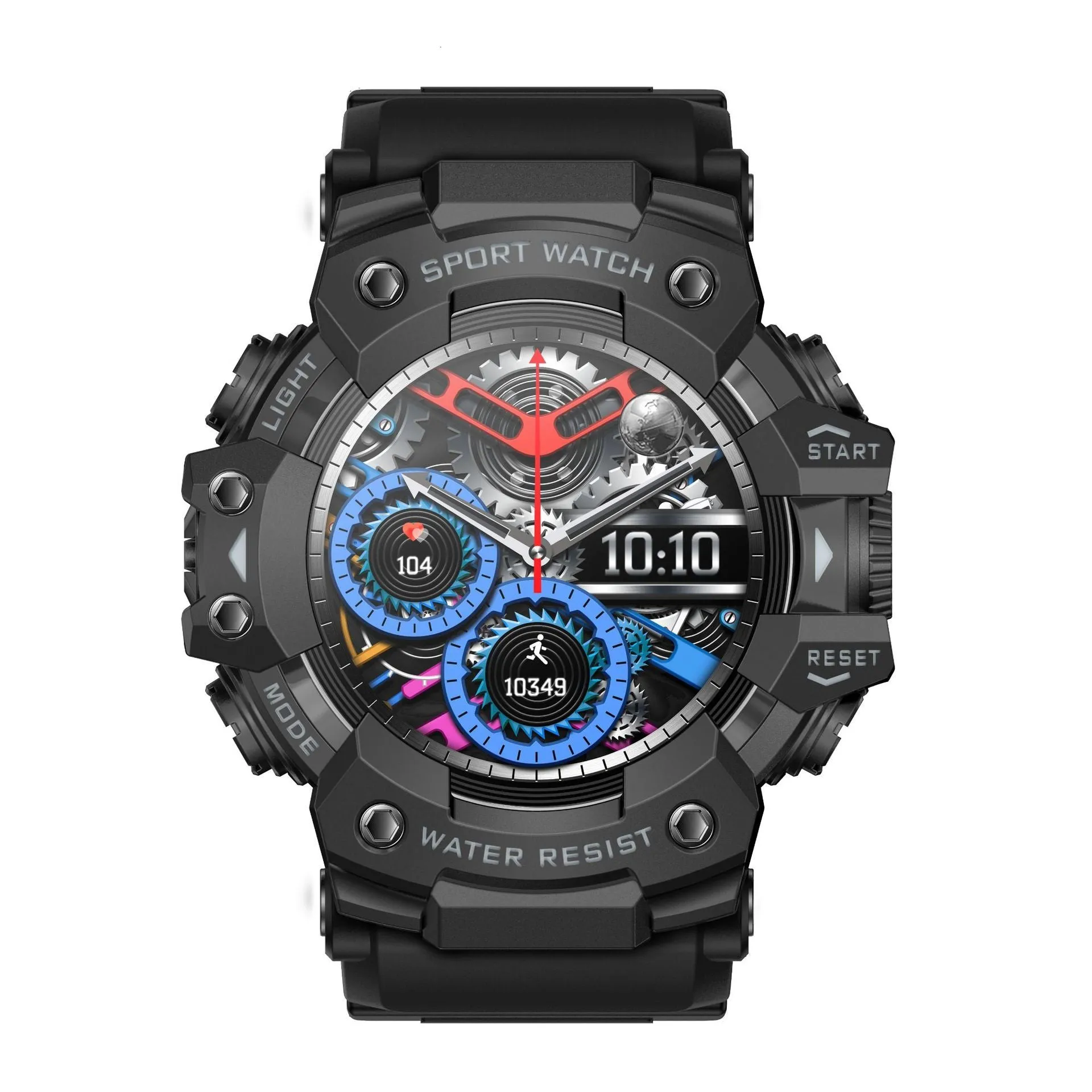 Smart watch bracelet with TFT screen in black, camouflage blue, and camouflage gray with heart rate, sleep, and blood oxygen monitoring