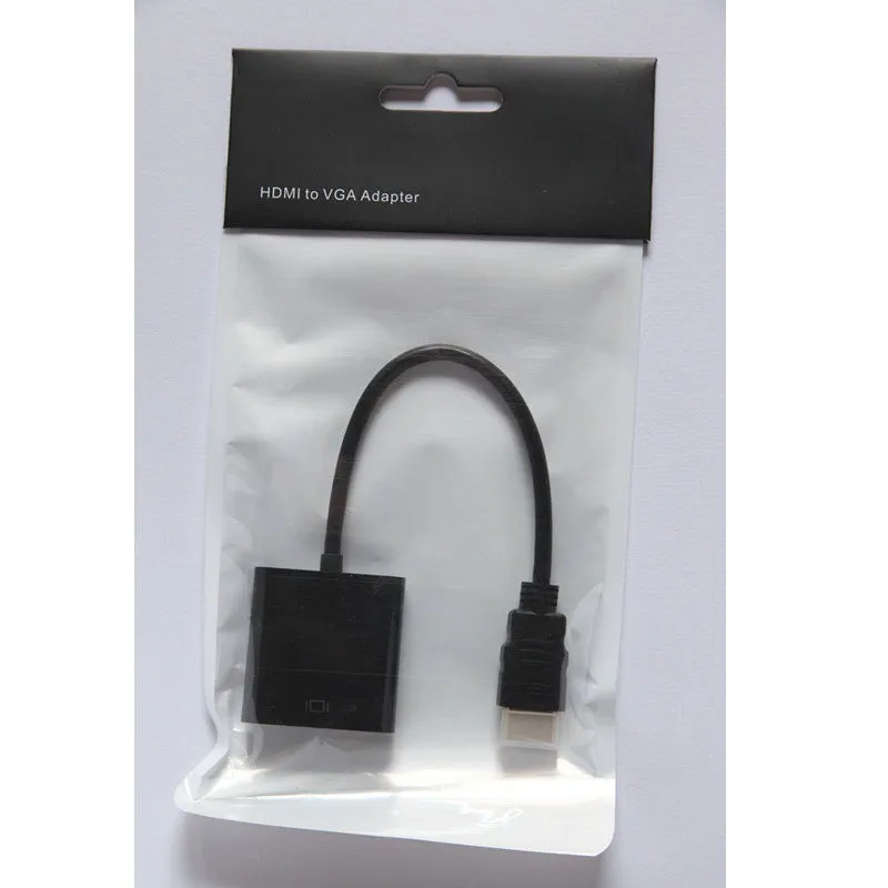HDMI to VGA converter adapter with 0.3 metre black cable connecting to set-top box