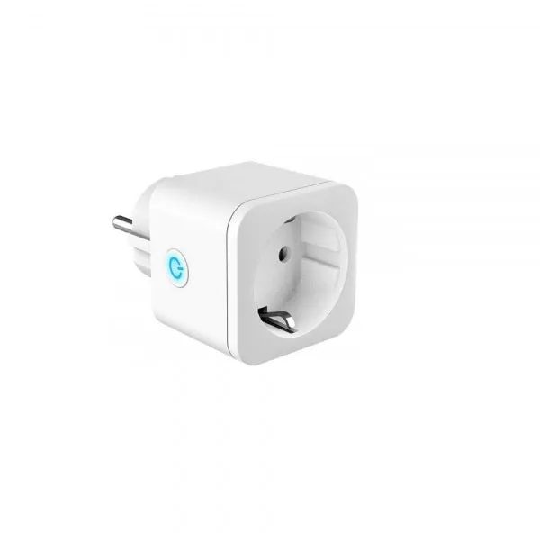 White Wifi smart socket 16A with power meter, EU plug, 55x50x82mm PC shell