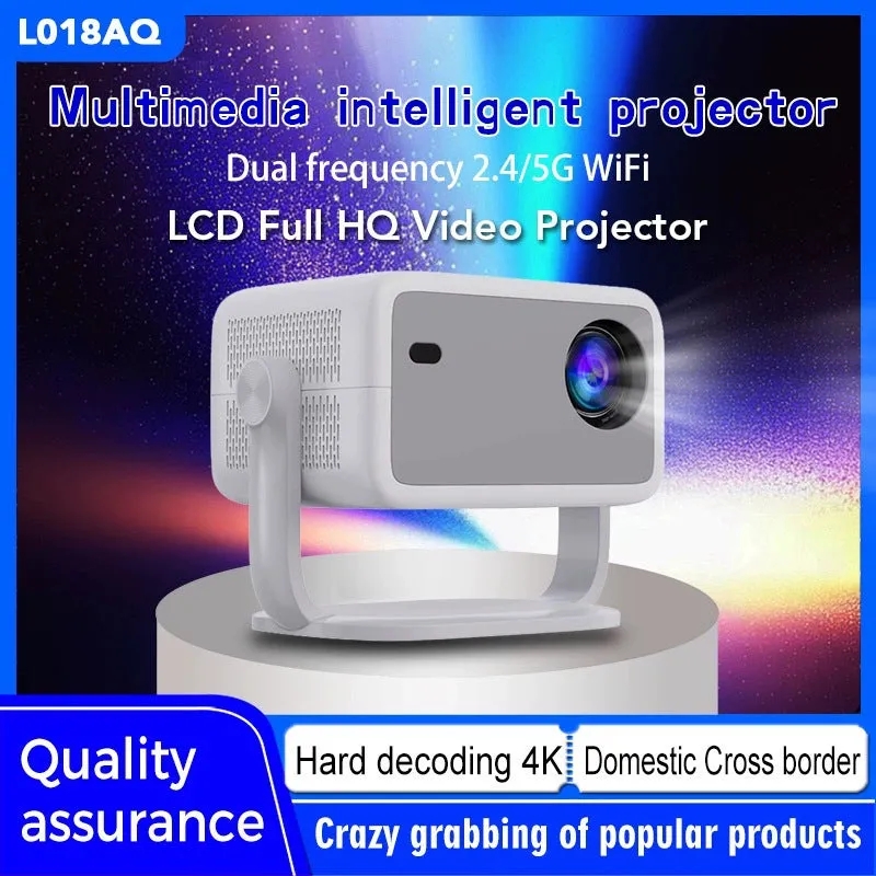 Full HD 1080p video projector with 300ANSI brightness, plastic casing, model L018AQ, black unit