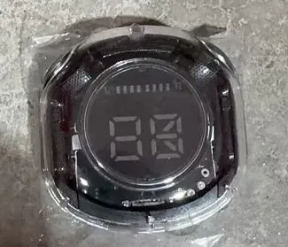 Transparent Bluetooth headset with breathing light and digital display in black
