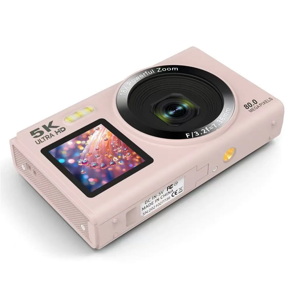 HD dual-screen selfie WIFI portable digital camera in black, 100x25x61mm