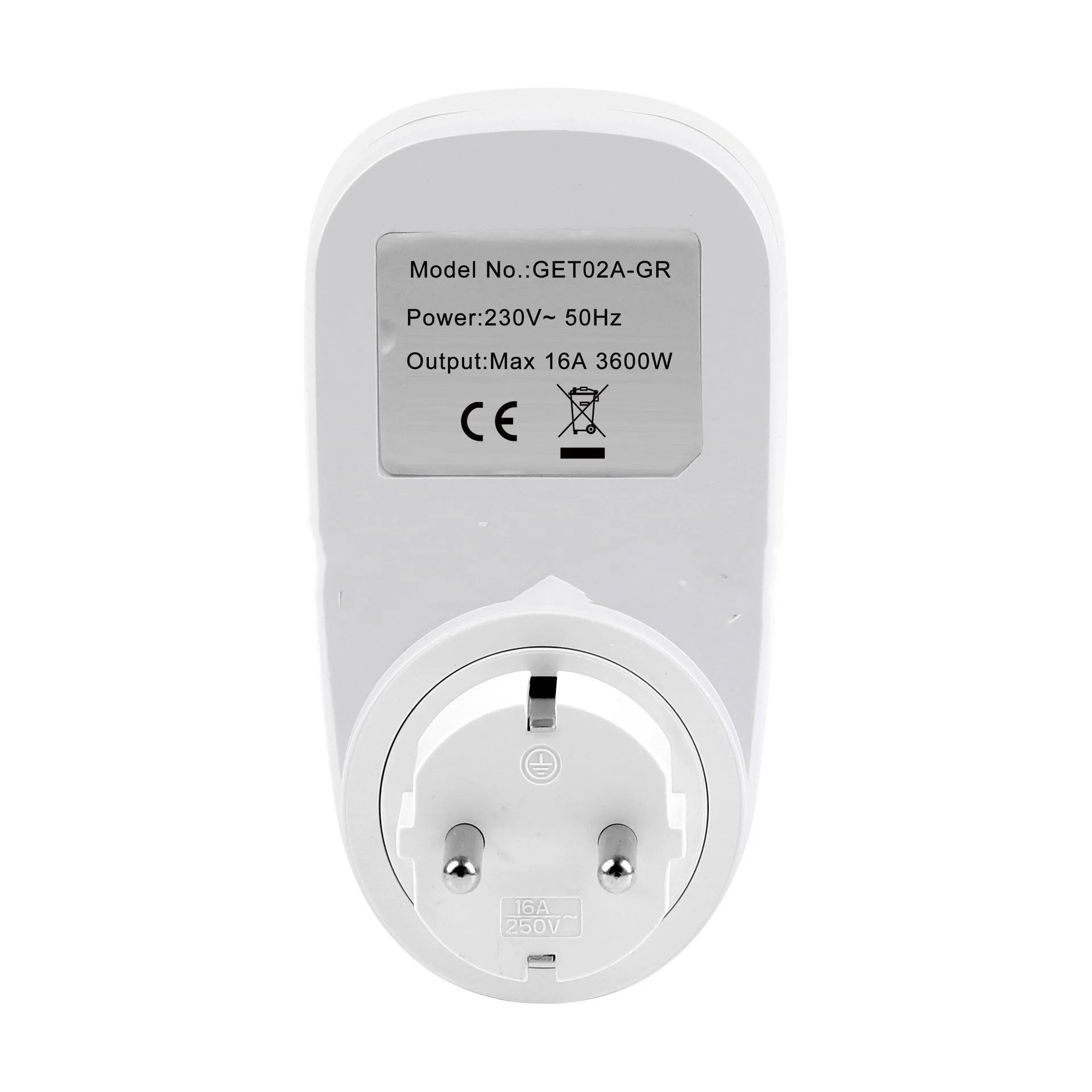 White digital timer timing programming socket with 7-day 20-group schedule, EU/UK/US plug options
