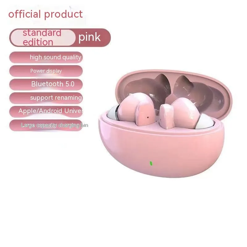 Wireless Bluetooth earphone in-ear noise reduction plastic with digital display and breathing light