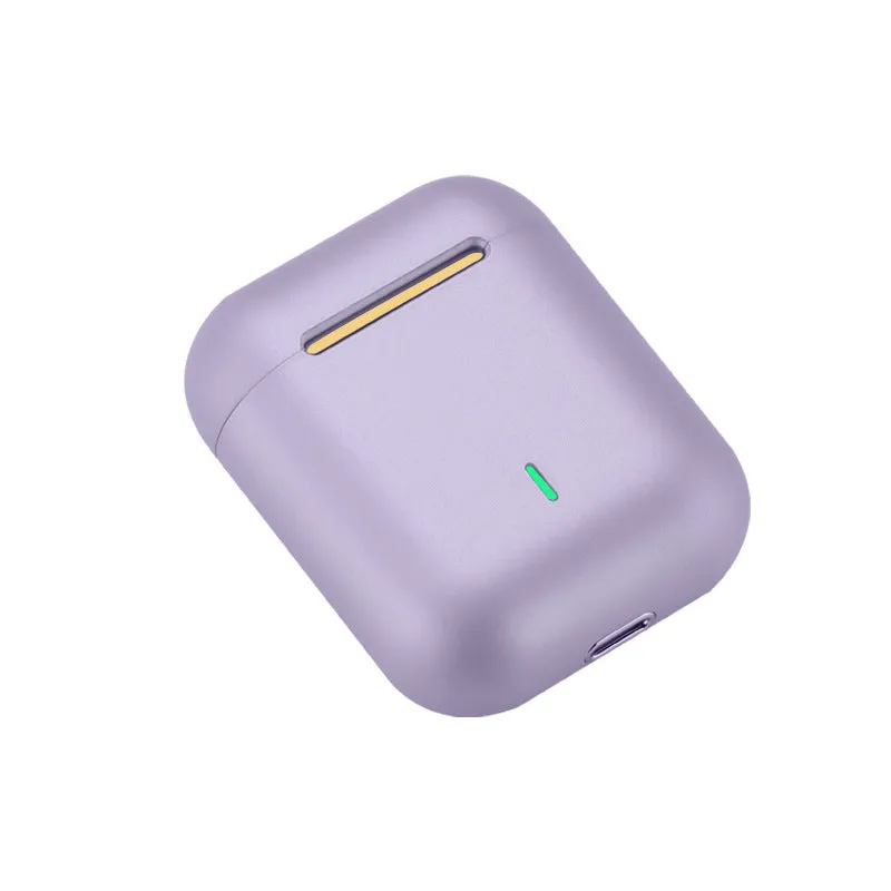 J18 Bluetooth headset with earphones and charging case in black