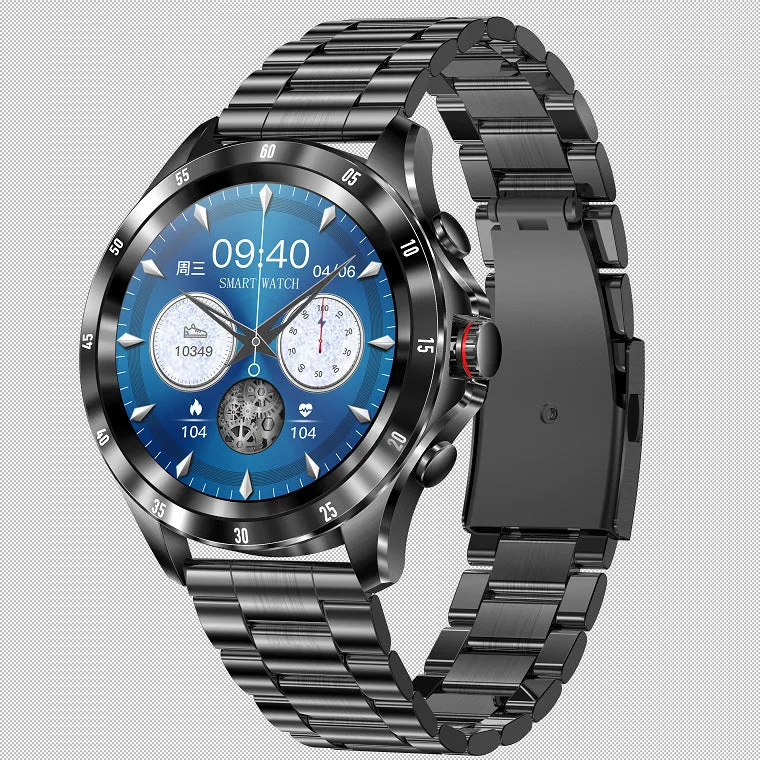 MAX7 Bluetooth call smart watch with 1.32-inch screen and black silicone strap on wrist