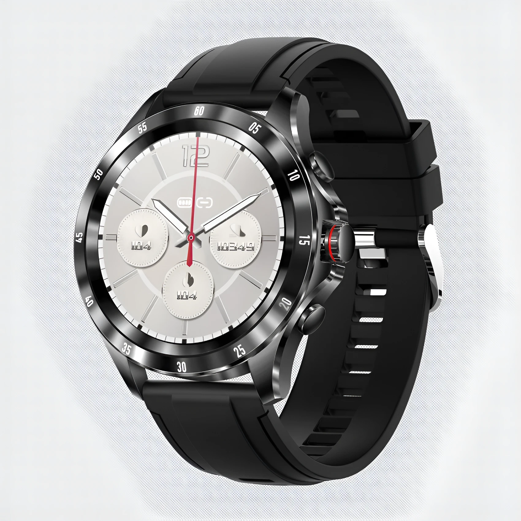 MAX7 Bluetooth call smart watch with 1.32-inch screen and black silicone strap on wrist