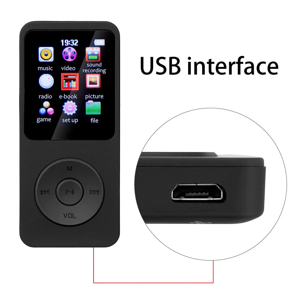 Blue MP3 Walkman Student Edition with 1.8-inch screen, push buttons, and Bluetooth capability