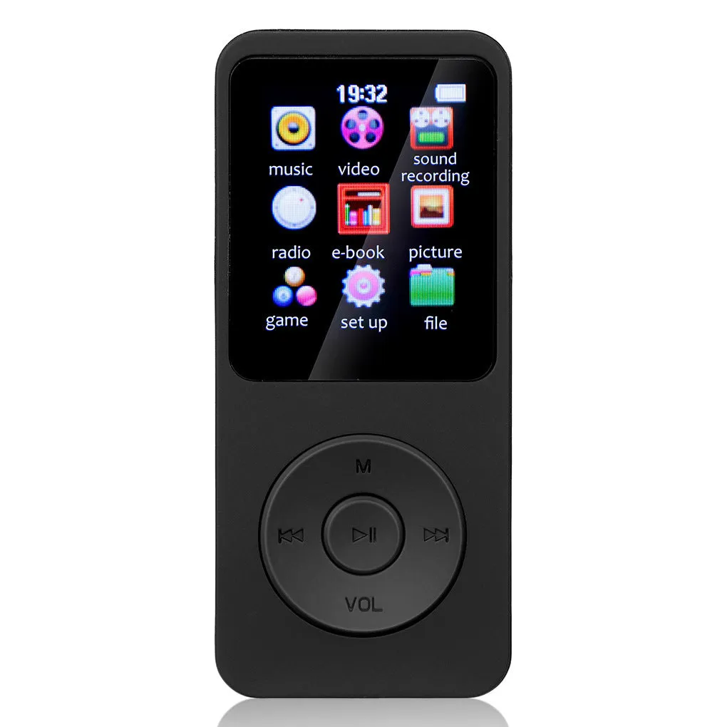 Blue MP3 Walkman Student Edition with 1.8-inch screen, push buttons, and Bluetooth capability