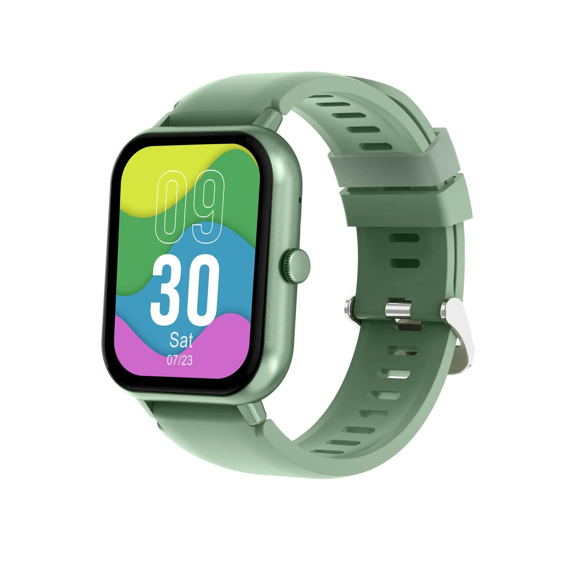 Blood oxygen monitor watch with TFT screen and silicone wristband in black