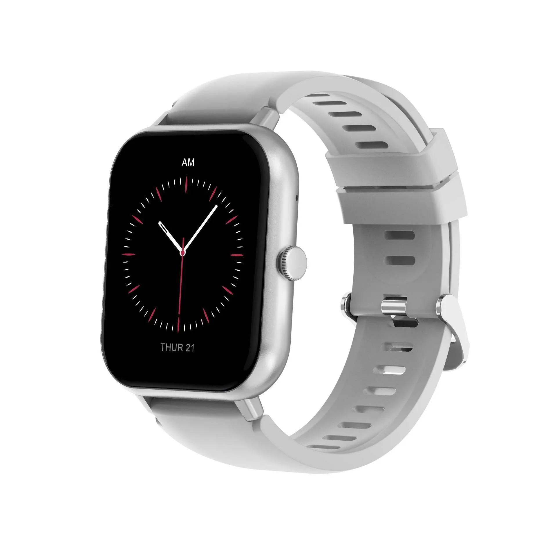 Blood oxygen monitor watch with TFT screen and silicone wristband in black