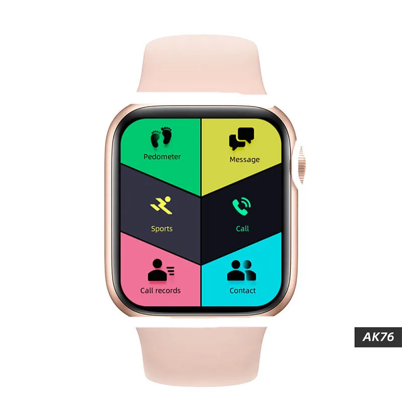 Bluetooth call smart bracelet sports watch with silicone strap, touchscreen, 220mAh battery, white