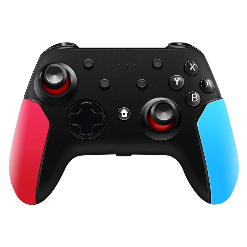 Bluetooth wireless game controller for Nintendo Switch and PC with left blue right red colour scheme